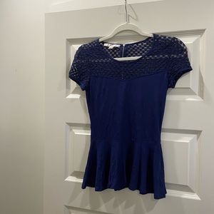 Boston Proper blue peplum top